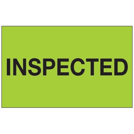 Bsc Preferred 1 1/4 x 2'' - ''Inspected'' Fluorescent Green Labels BUY00016256